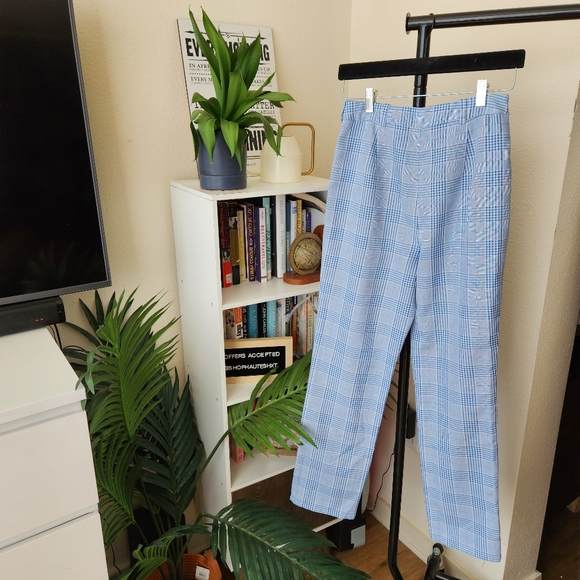 Lovers + Friends Blue Plaid Cropped Pants - Picture 5 of 5